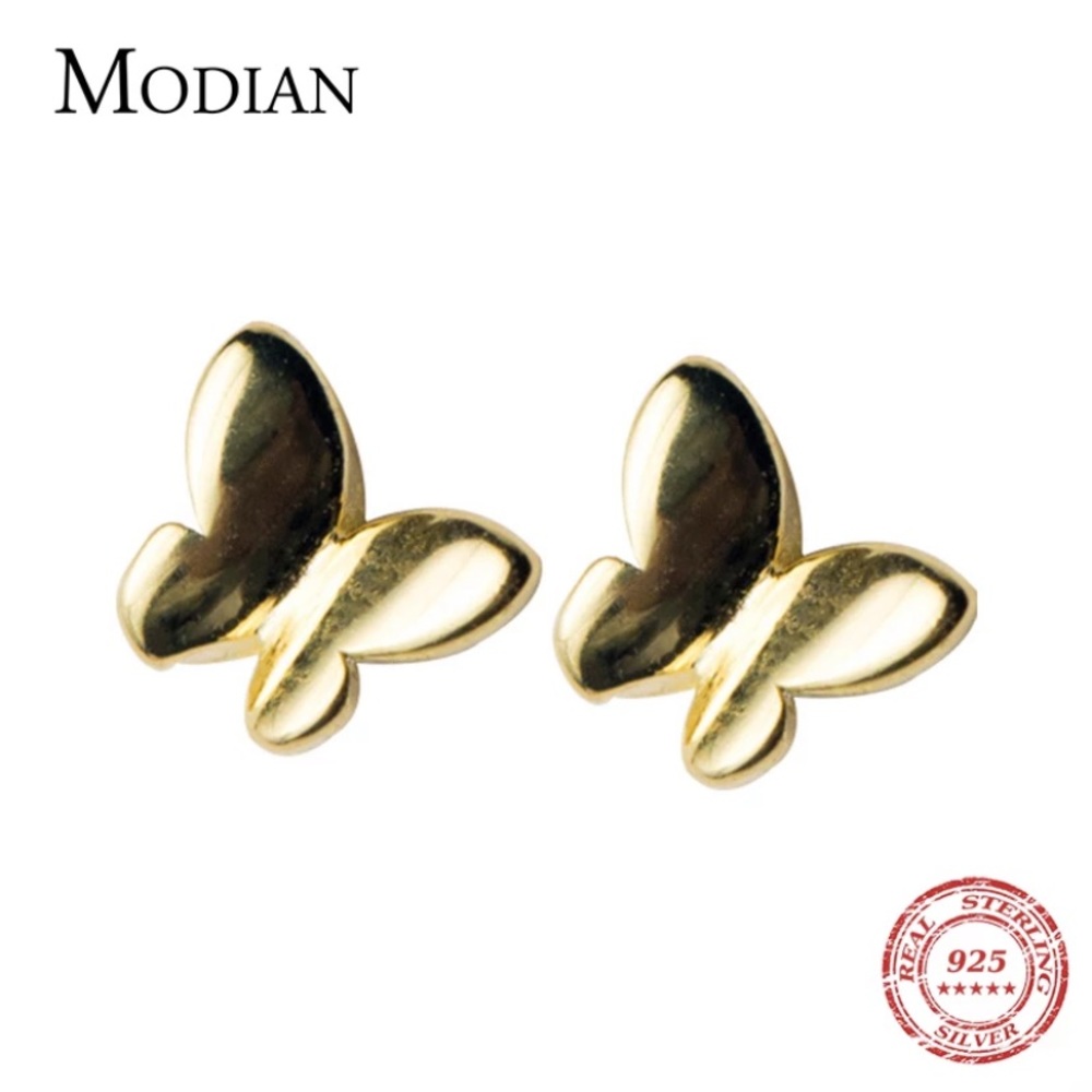 Sterling Gold butterfly studs